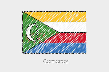 Scribbled Flag Illustration of the country of Comoros