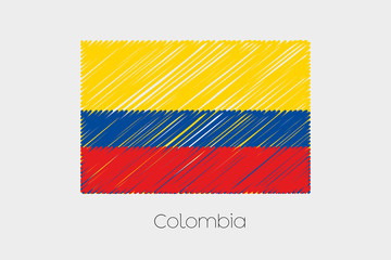 Scribbled Flag Illustration of the country of Colombia