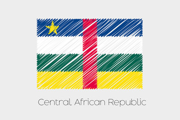 Scribbled Flag Illustration of the country of Central African Re