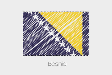 Scribbled Flag Illustration of the country of Bosnia