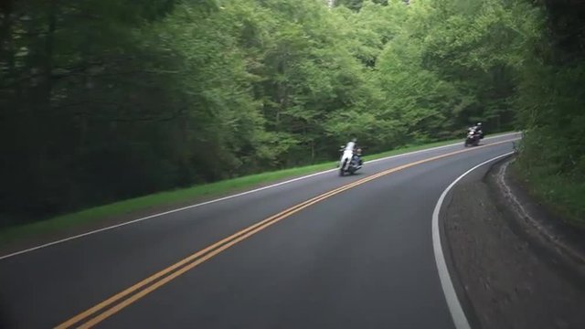 Motorcycles Riding Through the Smoky Mountains