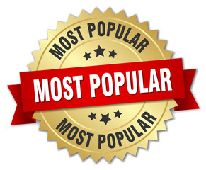 most popular 3d gold badge with red ribbon © Aquir