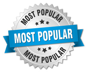 most popular 3d silver badge with blue ribbon © Aquir