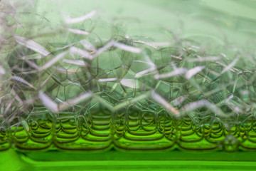 Spherical bubbles extreme closeup - hexagonal shapes