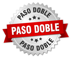 Obraz premium paso doble 3d silver badge with red ribbon