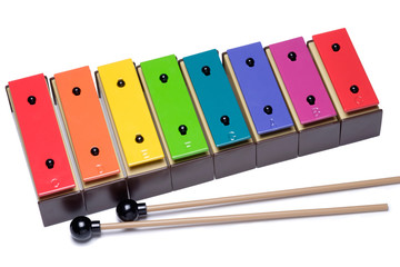 colorful xylophone isolated on white background.
