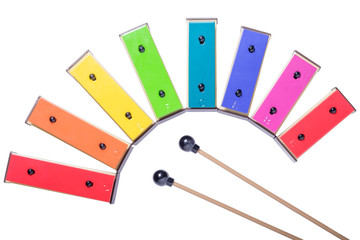 colorful xylophone isolated on white background.