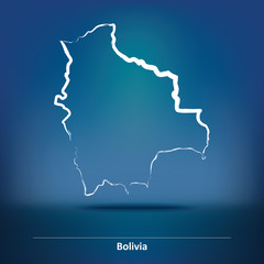 Doodle Map of Bolivia