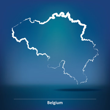 Doodle Map of Belgium