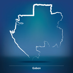 Doodle Map of Gabon
