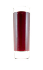 cherry juice in a glass isolated on a white background