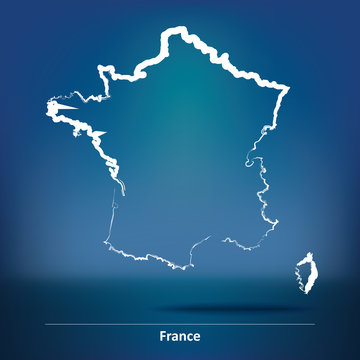 Doodle Map of France