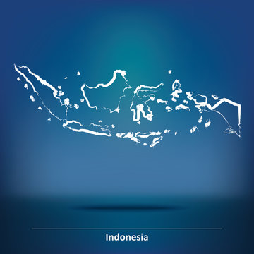 Doodle Map of Indonesia