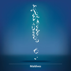 Doodle Map of Maldives