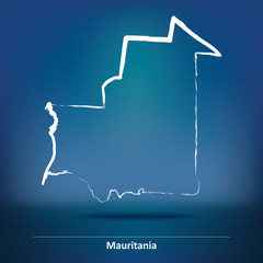 Doodle Map of Mauritania