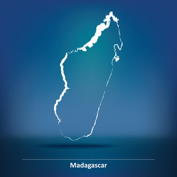 Doodle Map of Madagascar