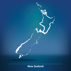 Doodle Map of New Zealand