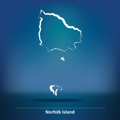 Doodle Map of Norfolk Island