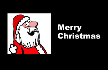 Holiday image showing Santa Claus in his red suit and the words, 'Merry Christmas'.
