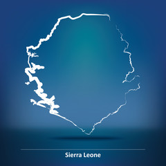 Doodle Map of Sierra Leone