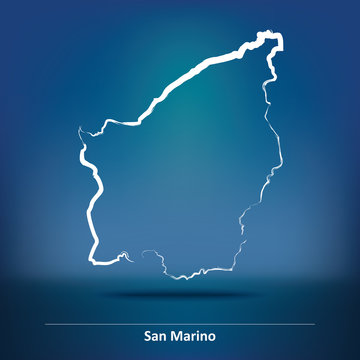 Doodle Map of San Marino