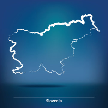 Doodle Map of Slovenia