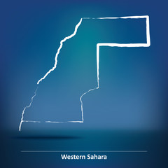 Doodle Map of Western Sahara