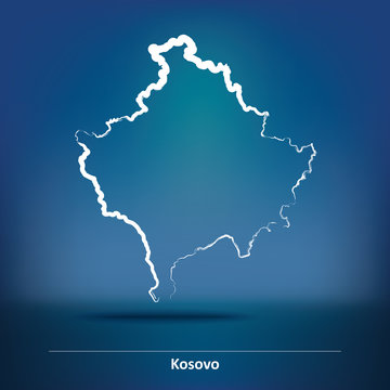 Doodle Map of Kosovo