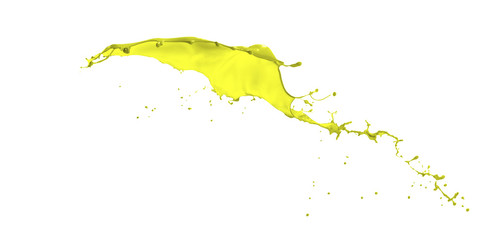 yellow paint splash on white background