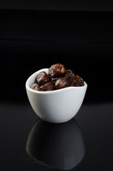 Dates, Dried dates on a background