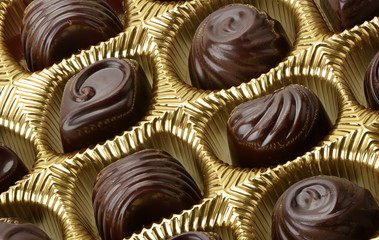 variety of chocolates in box