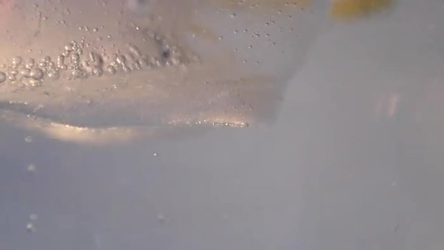 close-up of tonic and ice