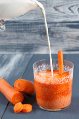 fresh carrot juice with cream