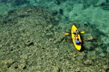 Tandem Kayaking at Sea