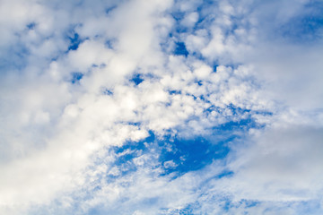 colorful dramatic sky with cloud at sunset