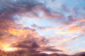 Naklejka na ściany i meble Beautiful sunset sky. Sky Background.