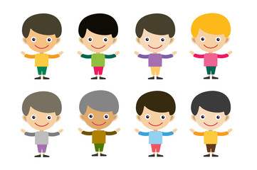 Vector cute cartoon boy