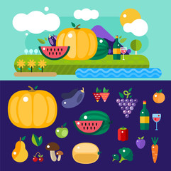 Harvest time vector illustration