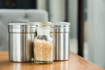 sugar , salt and pepper