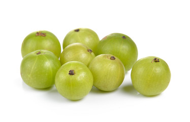 Indian gooseberries on white background