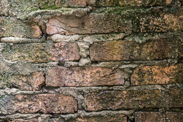 Old vintage brick wall for background