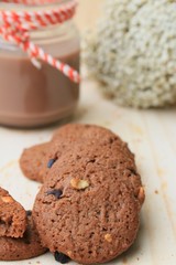 Chocolate chip cookies and cocoa drinks