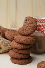 Chocolate chip cookies and cocoa drinks