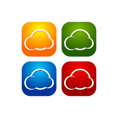 Cloud Rounded Simple Multicolored Icons