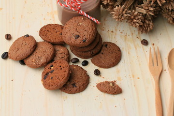 Chocolate chip cookies and cocoa drinks