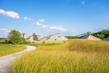 Open pit mining and processing plant