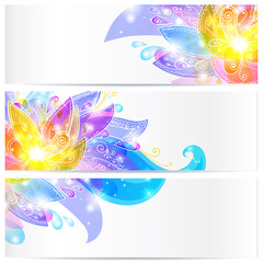 Shining flowers vector background template