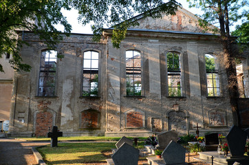 The ruins of the old church to the cemetery (Miłków  near Karpacz in Poland) - obrazy, fototapety, plakaty