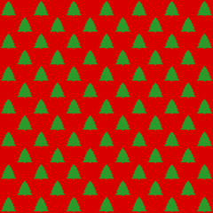 Gr&uuml;ne Tannenb&auml;ume versetzt auf rotem Hintergrund im quadratischen Format