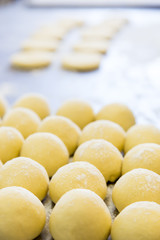 equal uncooked pastry half-finished